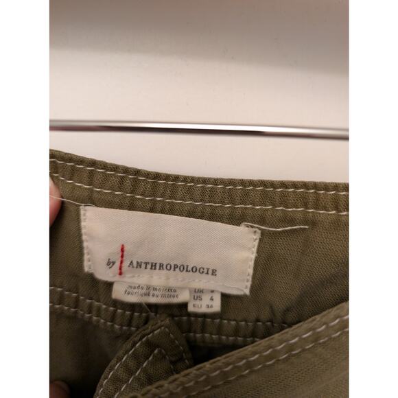 Anthropologie Jackson Utility Tapered Pant Olive Green Gorpcore Streetwear Linen - Picture 4 of 9